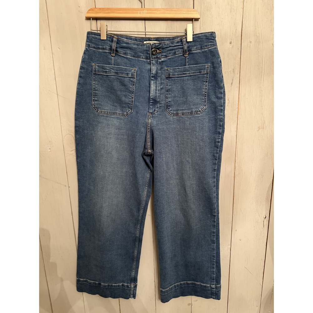 Bagatelle Collection Women's Wide-Leg Jeans Chic Sz-31 Med Wash  Blue J21‎